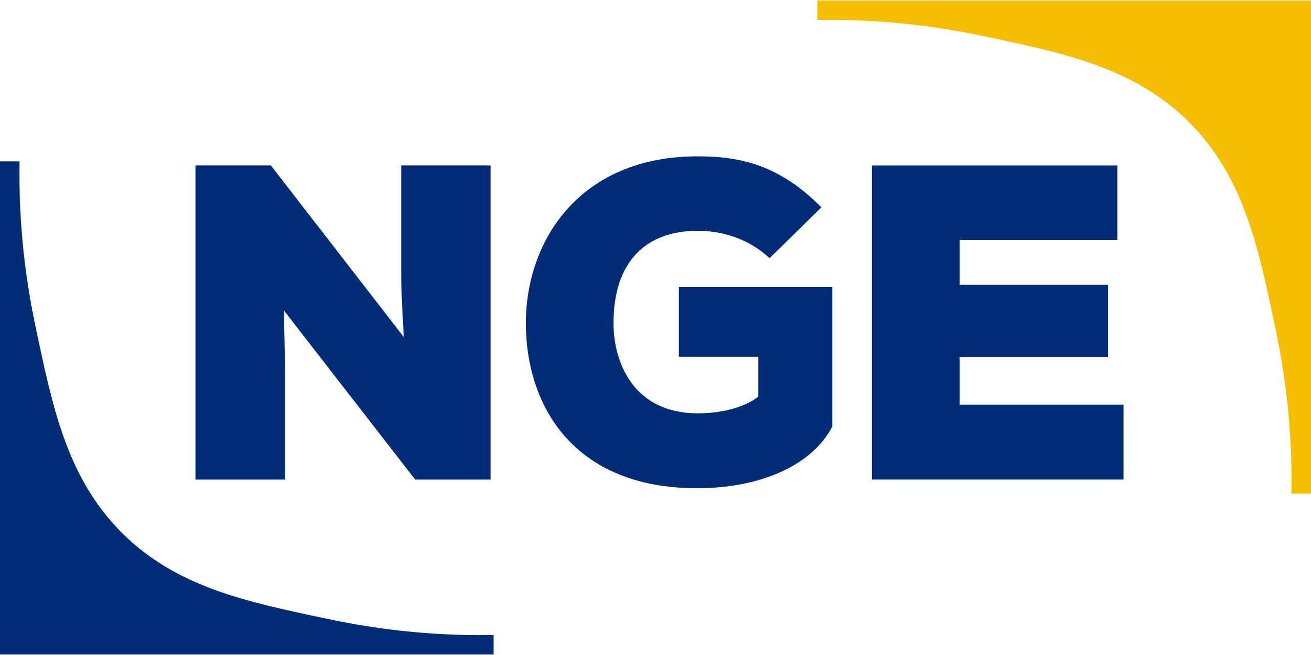 Logo NGE — groupe de travaux publics et génie civil, client TNX Agency vidéo BTP